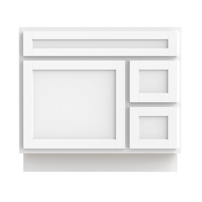 36" Bathroom Vanity Cabinet with Two Drawers, Solid Wood Single Shutter Door and 2 Extension Drawers Bathroom Floor Cabinet - HomeBeyond