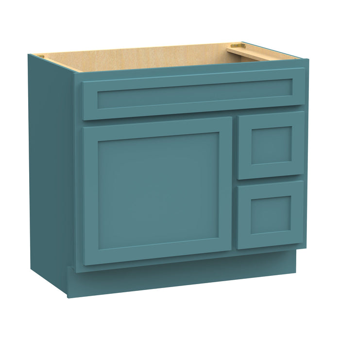 36" Bathroom Vanity Cabinet with Two Drawers, Solid Wood Single Shutter Door and 2 Extension Drawers Bathroom Floor Cabinet - HomeBeyond