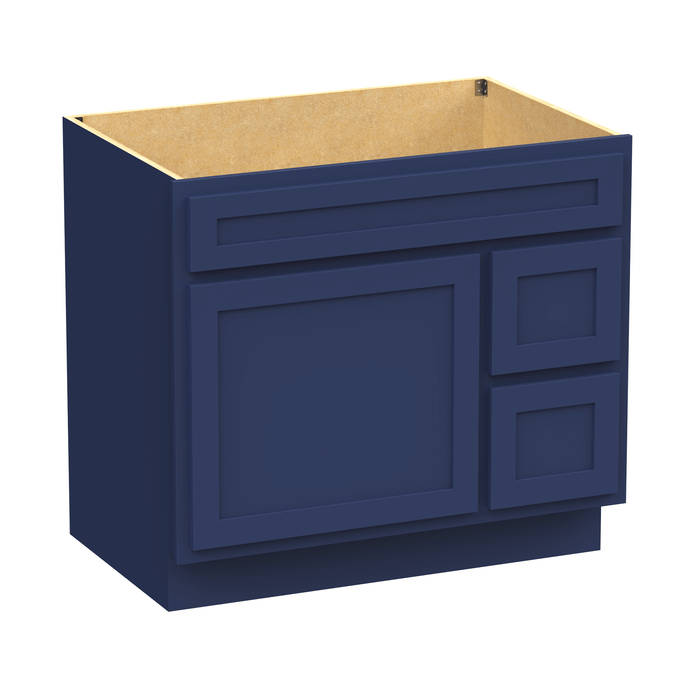 36" Bathroom Vanity Cabinet with Two Drawers, Solid Wood Single Shutter Door and 2 Extension Drawers Bathroom Floor Cabinet - HomeBeyond