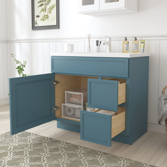 36" Birch Plywood Freestanding Single Base Storage Cabinet - HomeBeyond