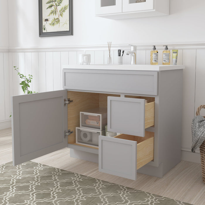 36" Birch Plywood Freestanding Single Base Storage Cabinet - HomeBeyond