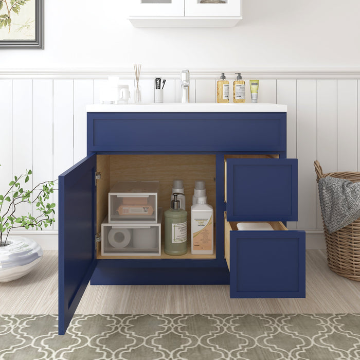 36" Birch Plywood Freestanding Single Base Storage Cabinet - HomeBeyond