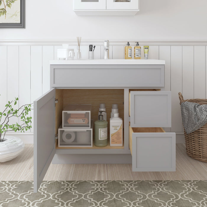 36" Birch Plywood Freestanding Single Base Storage Cabinet - HomeBeyond