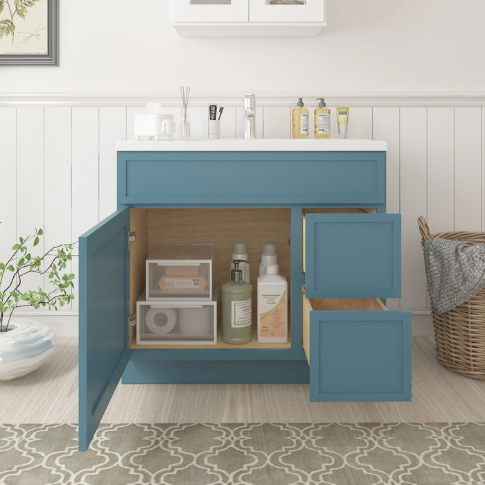 36" Birch Plywood Freestanding Single Base Storage Cabinet - HomeBeyond