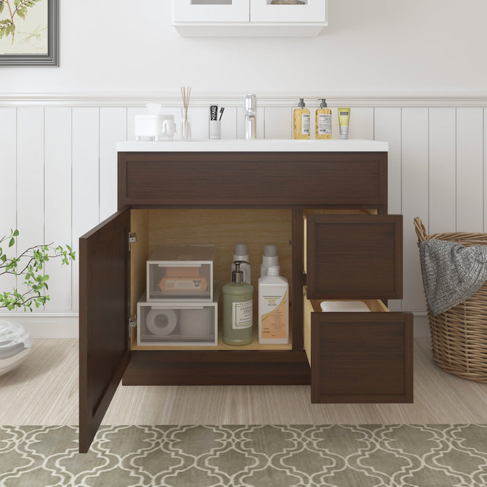 36" Birch Plywood Freestanding Single Base Storage Cabinet - HomeBeyond