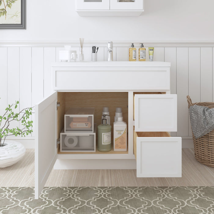 36" Birch Plywood Freestanding Single Base Storage Cabinet - HomeBeyond