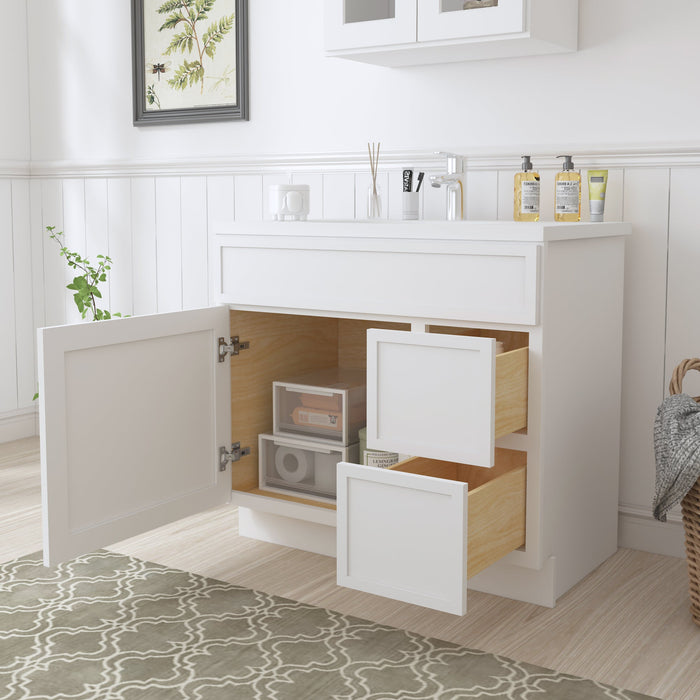 36" Birch Plywood Freestanding Single Base Storage Cabinet - HomeBeyond