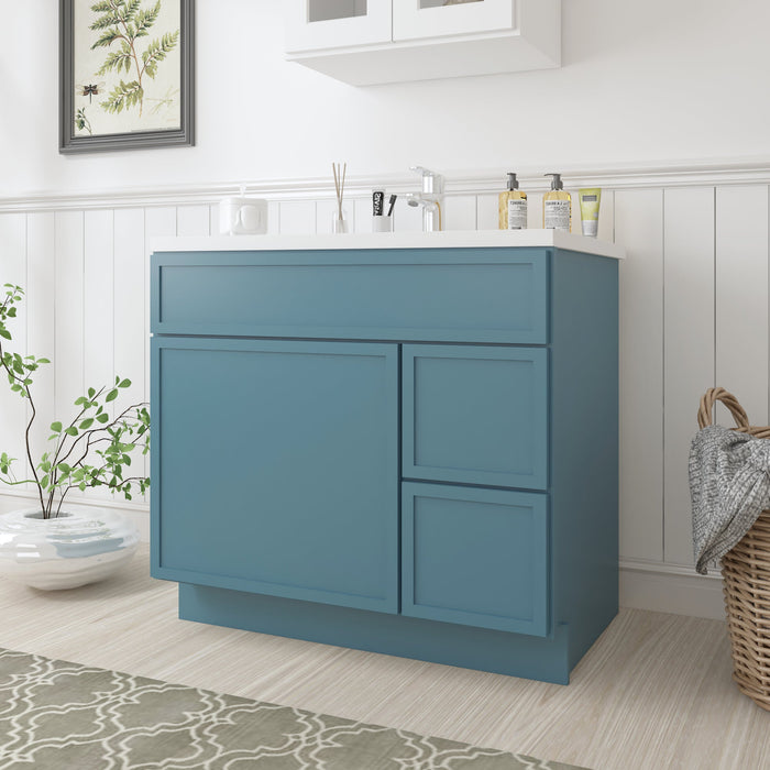 36" Birch Plywood Freestanding Single Base Storage Cabinet - HomeBeyond