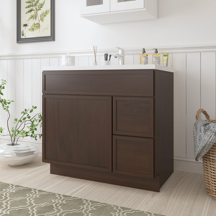 36" Birch Plywood Freestanding Single Base Storage Cabinet - HomeBeyond