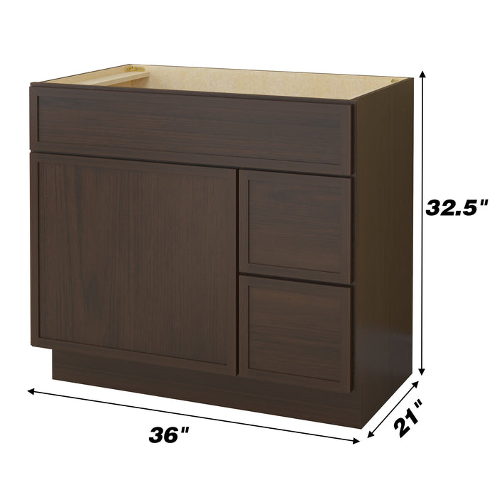 36" Birch Plywood Freestanding Single Base Storage Cabinet - HomeBeyond