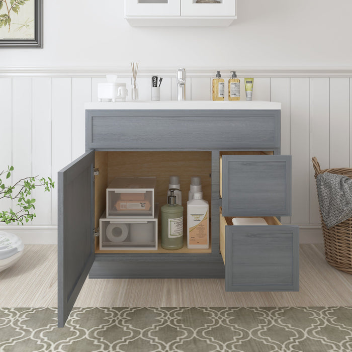 36" Birch Plywood Freestanding Single Base Storage Cabinet - HomeBeyond