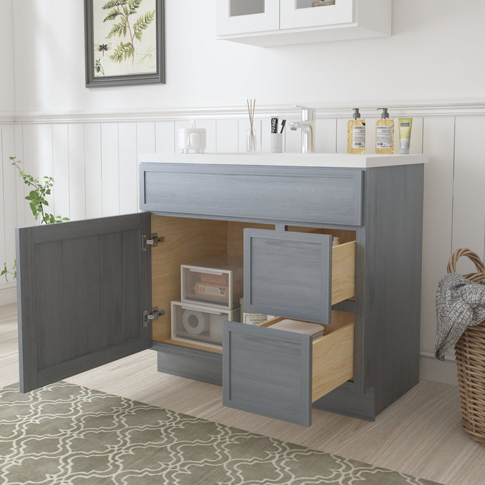 36" Birch Plywood Freestanding Single Base Storage Cabinet - HomeBeyond