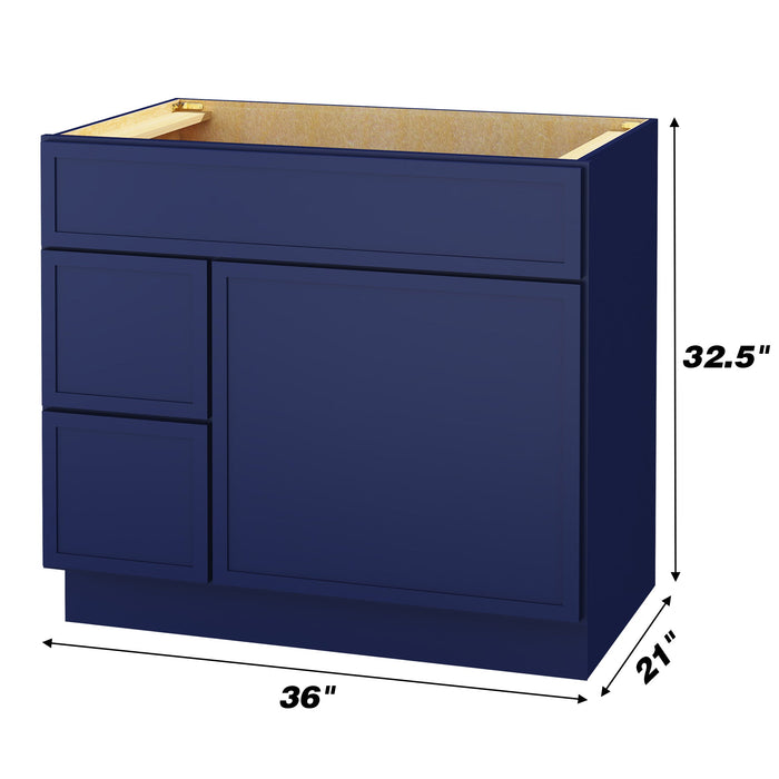 36" Birch Plywood Freestanding Single Base Storage Cabinet, With Soft Close Door - HomeBeyond