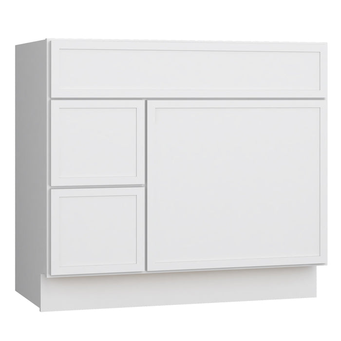 36" Birch Plywood Freestanding Single Base Storage Cabinet, With Soft Close Door - HomeBeyond