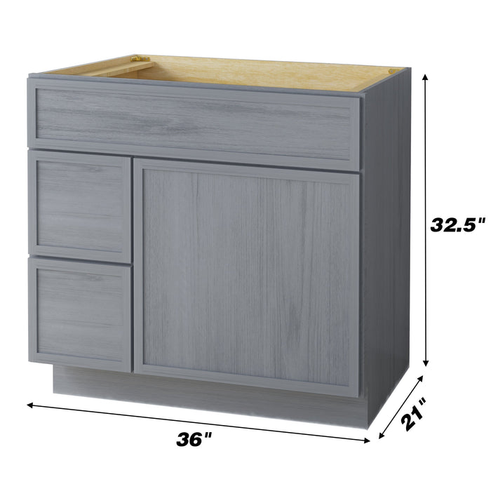 36" Birch Plywood Freestanding Single Base Storage Cabinet, With Soft Close Door - HomeBeyond