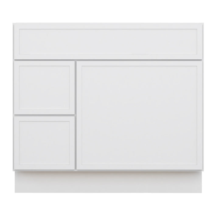 36" Birch Plywood Freestanding Single Base Storage Cabinet, With Soft Close Door - HomeBeyond