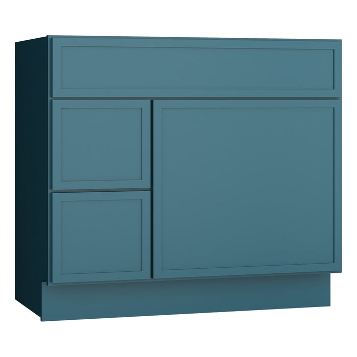 36" Birch Plywood Freestanding Single Base Storage Cabinet, With Soft Close Door - HomeBeyond