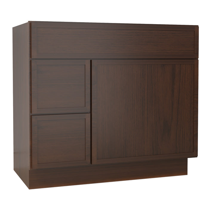 36" Birch Plywood Freestanding Single Base Storage Cabinet, With Soft Close Door - HomeBeyond
