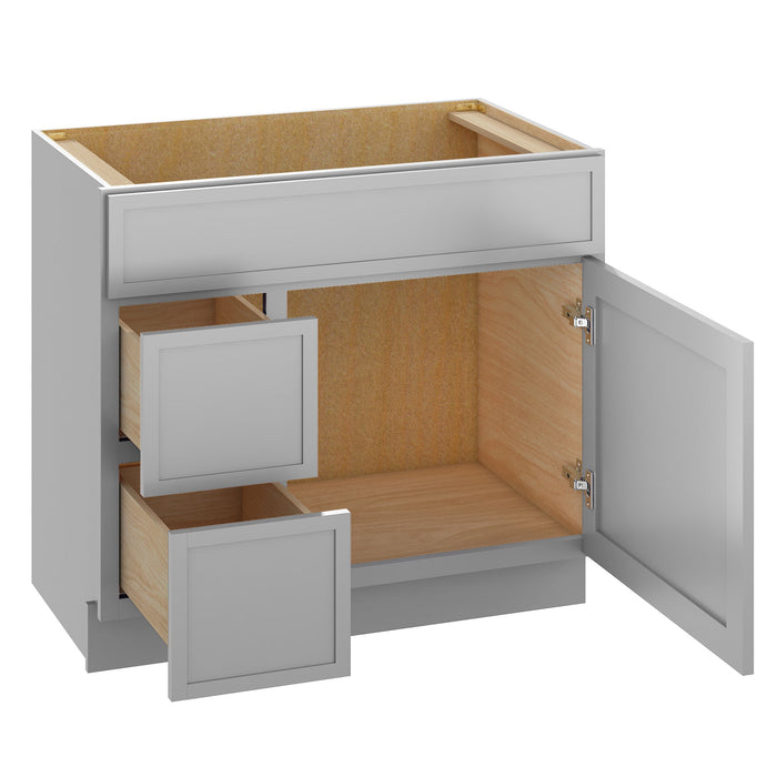 36" Birch Plywood Freestanding Single Base Storage Cabinet, With Soft Close Door - HomeBeyond