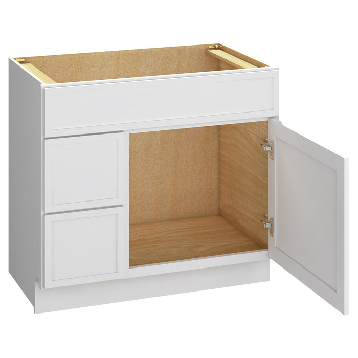 36" Birch Plywood Freestanding Single Base Storage Cabinet, With Soft Close Door - HomeBeyond