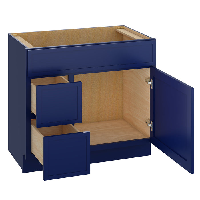 36" Birch Plywood Freestanding Single Base Storage Cabinet, With Soft Close Door - HomeBeyond