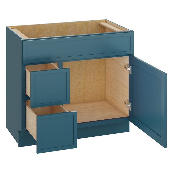 36" Birch Plywood Freestanding Single Base Storage Cabinet, With Soft Close Door - HomeBeyond