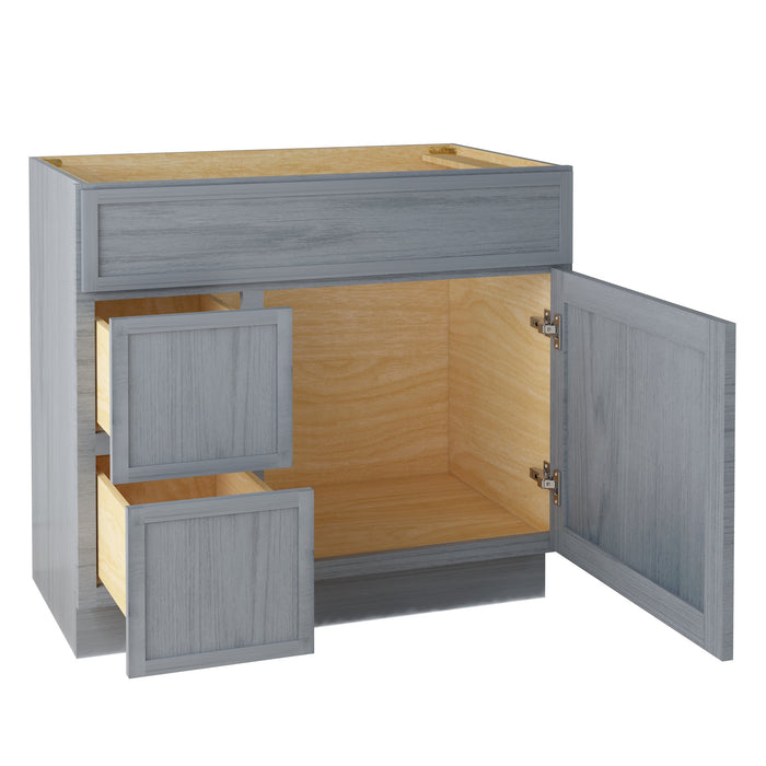 36" Birch Plywood Freestanding Single Base Storage Cabinet, With Soft Close Door - HomeBeyond