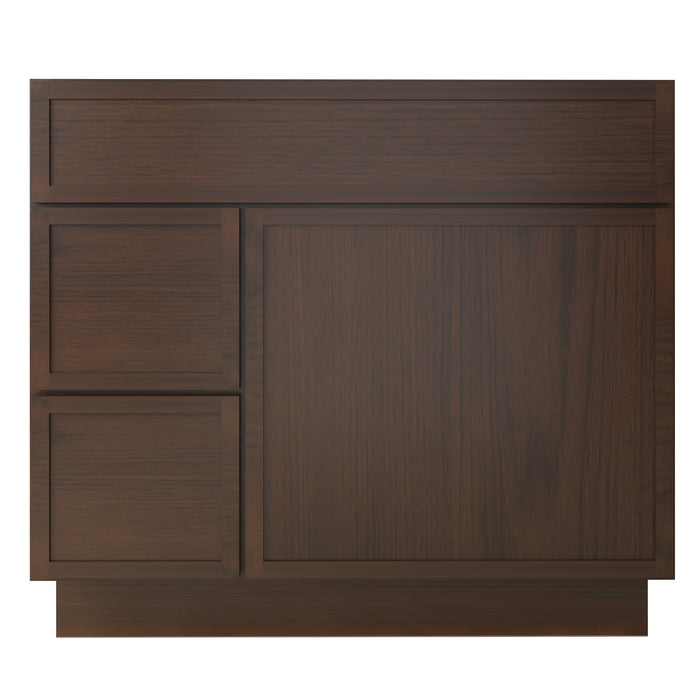 36" Birch Plywood Freestanding Single Base Storage Cabinet, With Soft Close Door - HomeBeyond