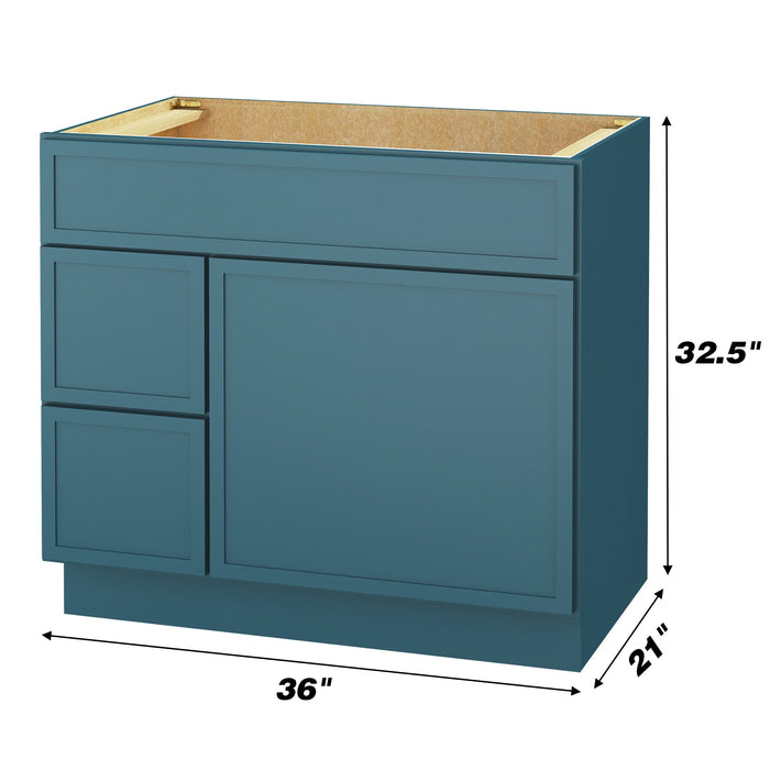 36" Birch Plywood Freestanding Single Base Storage Cabinet, With Soft Close Door - HomeBeyond