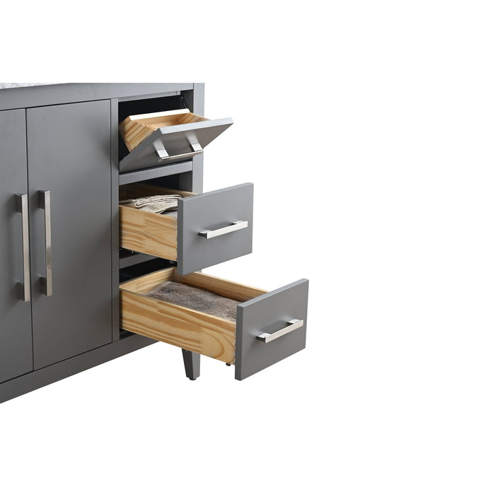 36β Single Sink Bathroom Vanity Cabinet with Engineered Marble Top - HomeBeyond