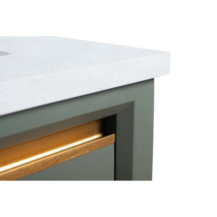 36" Single Sink Bathroom Vanity with Engineered Marble Top - HomeBeyond