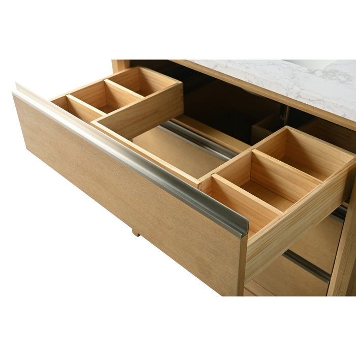 36" Single Sink Bathroom Vanity with Engineered Marble Top - HomeBeyond