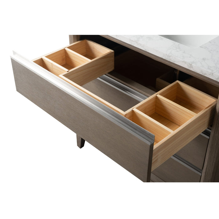 36" Single Sink Bathroom Vanity with Engineered Marble Top - HomeBeyond