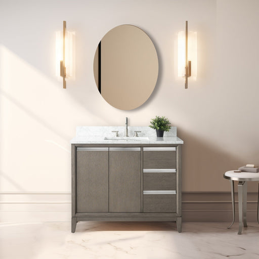 42" Single Sink Bathroom Vanity with Engineered Marble Top - HomeBeyond