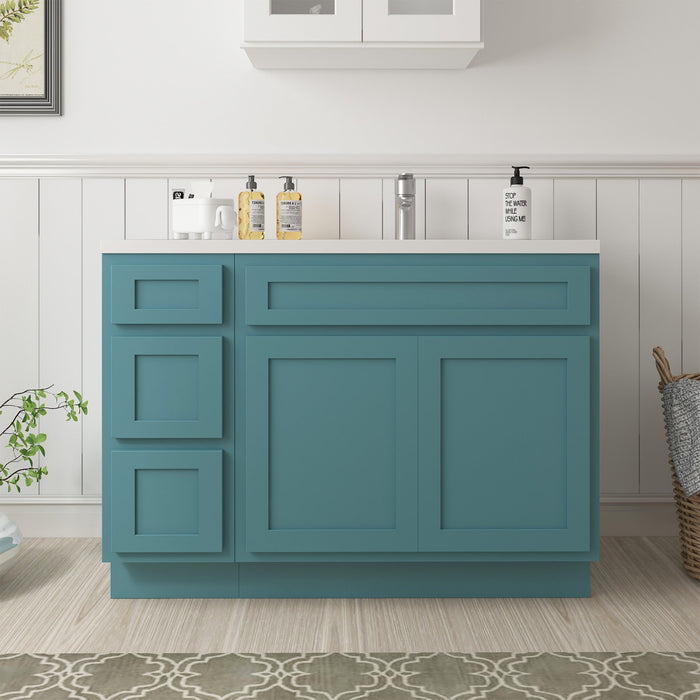 48" Oak Bathroom Vanity Cabinet without Top - 3 Drawers & 2 Doors - HomeBeyond