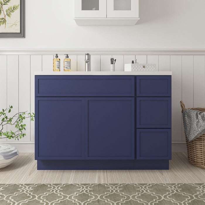 48" Plywood Bathroom Vanity Cabinet without Top - 3 Drawers & 2 Doors - HomeBeyond