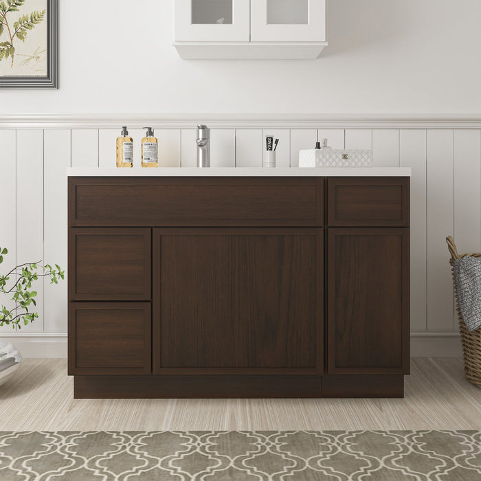 48" Plywood Bathroom Vanity Cabinet without Top - 3 Drawers & 2 Doors - HomeBeyond