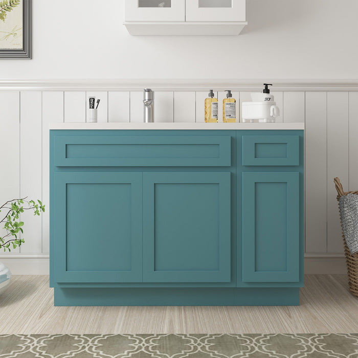 51" Oak Bathroom Vanity Cabinet without Top - 1 Drawer & 3 Doors - HomeBeyond