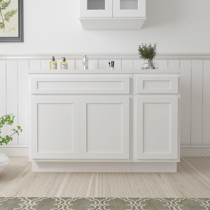 54" Oak Bathroom Vanity Cabinet without Top - 1 Drawer & 3 Doors - HomeBeyond