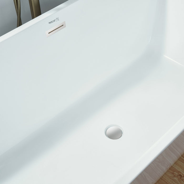 59" x 30" Freestanding Acrylic Soaking Bathtub - HomeBeyond
