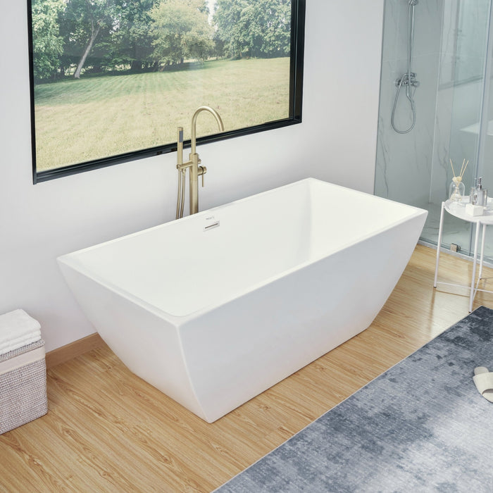 59" x 30" Freestanding Acrylic Soaking Bathtub - HomeBeyond