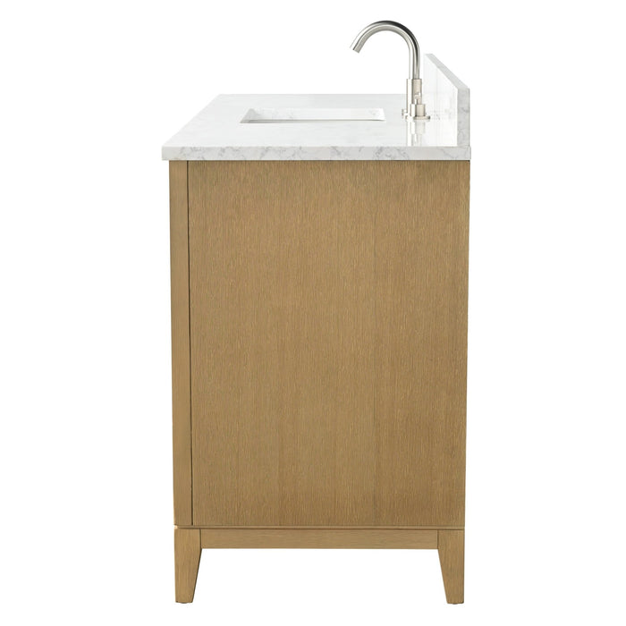 60" Single Sink Bathroom Vanity with Engineered Marble Top - HomeBeyond
