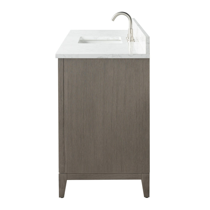 60" Single Sink Bathroom Vanity with Engineered Marble Top - HomeBeyond