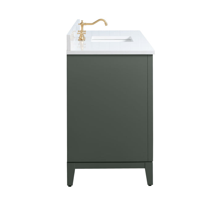 60" Single Sink Bathroom Vanity with Engineered Marble Top - HomeBeyond