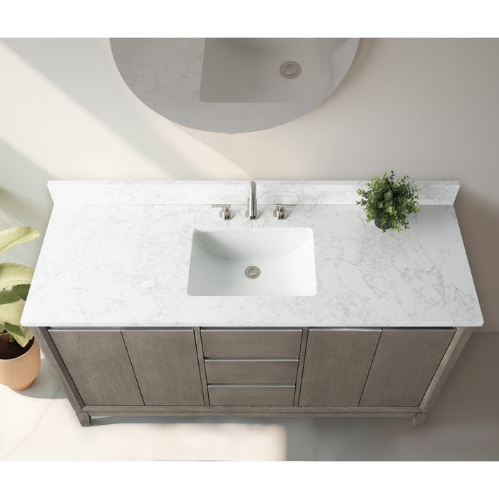 60" Single Sink Bathroom Vanity with Engineered Marble Top - HomeBeyond