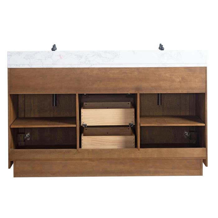 20"/24"/36"/42"/48"/60"/72" Bathroom Vanity with Sink and Top, With Soft Closing Doors