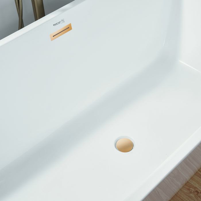 59" x 30" Freestanding Acrylic Soaking Bathtub - HomeBeyond