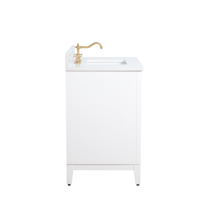 36" Single Sink Bathroom Vanity with Engineered Marble Top