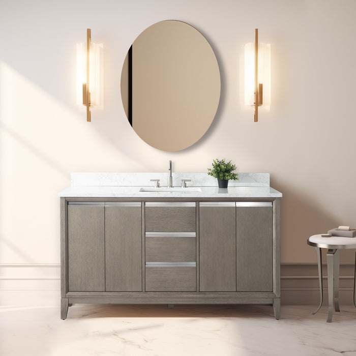 60" Single Sink Bathroom Vanity with Engineered Marble Top