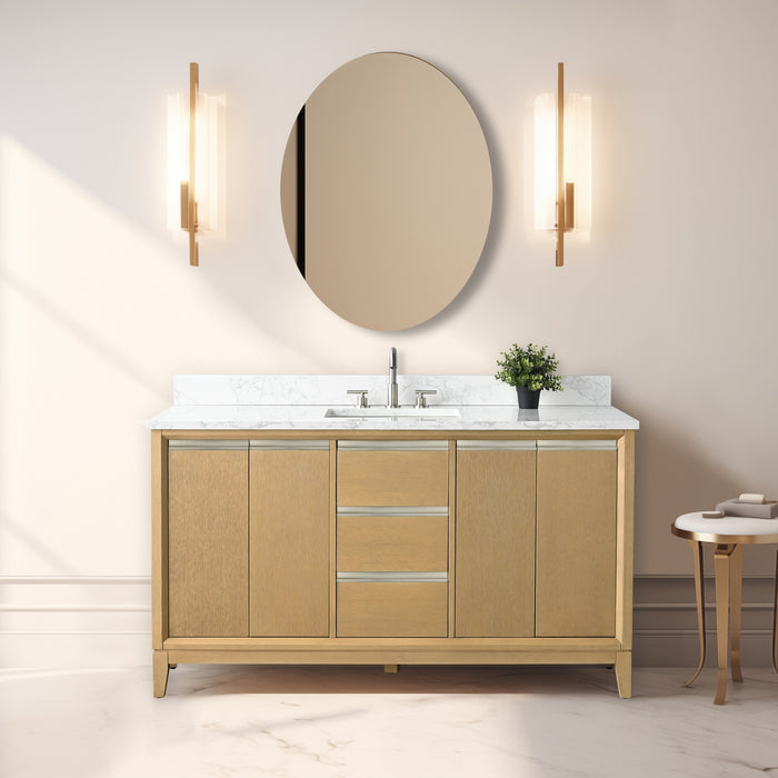 60" Single Sink Bathroom Vanity with Engineered Marble Top